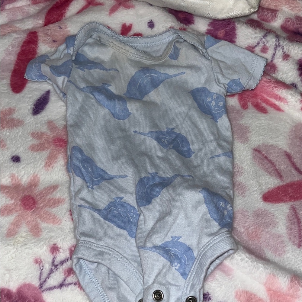 Charming Light Blue Baby Bodysuit